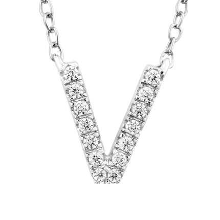 Wicked Sista Gold Tone V Initial Pendant Necklace