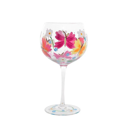 Gibson Gifts Lynsey Johnstone Hand Painted Gin Glass Butterflies