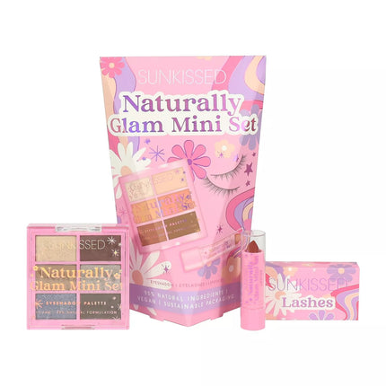 Sunkissed Mini Glam Set - Set of False Eye Lashes, Eyeshadow, Lipstick