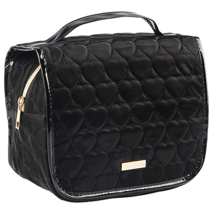 Lulu Grace Cosmetic Bag with Black Heart Print