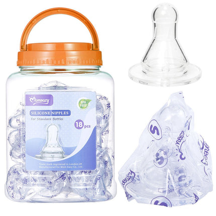Momeasy Silicone Nipples 18 Pack BPA Free Medium Flow 3+ Months