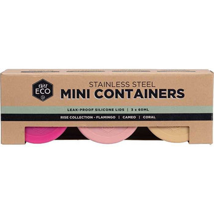 Ever Eco Stainless Steel Mini Containers Rise Leak Proof 3 60ML