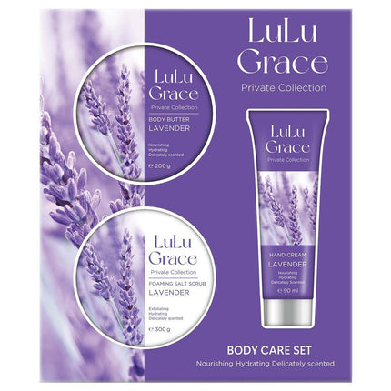 Lulu Grace Lavender Body Care Set Hand Cream Scrub Butter