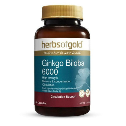 Herbs Of Gold Ginkgo Biloba 6000 120 Capsules