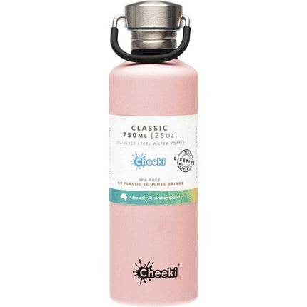 Cheeki Water Bottle Stainless Steel Pink 750mL