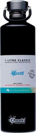 Cheeki Stainless Steel Bottle Matte Black 1L