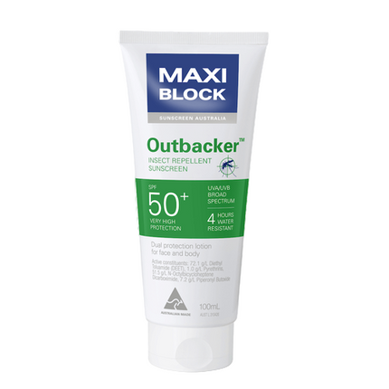 Maxiblock Spf 50+ Outbacker Insect Repellent & Sunscreen 100ML