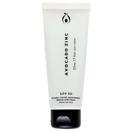 Avocado Zinc Spf50 Natural Tinted Moisturiser Light Medium 50ML