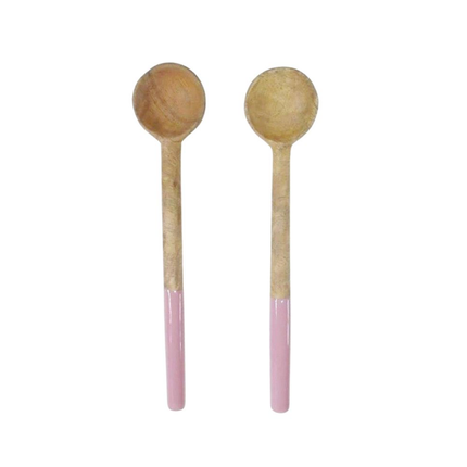 Mango Wood Spoons Natural Pink Mini
