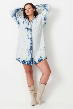 17 Sunday Shibori Denim Dress Japanese Tie Dye Style