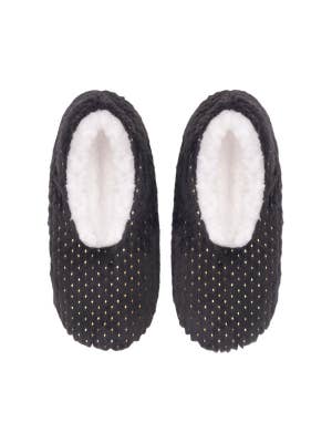 SnuggUps Womens Printed Bow Black Slippers Large EU40 42