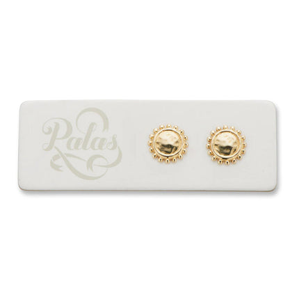 Palas Silver and Brass Boho Sun Stud Earrings