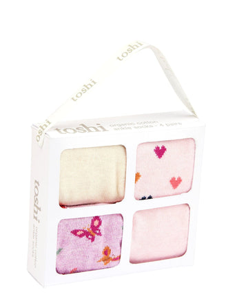 Toshi Organic Ankle Socks Gift Box Sweetheart Assorted 1 to 2