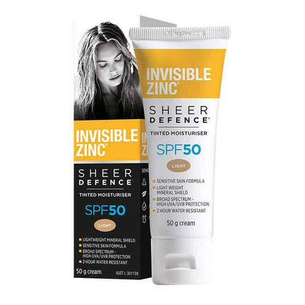 Invisible Zinc Sheer Defence Tinted Moisturiser SPF50+ 50g