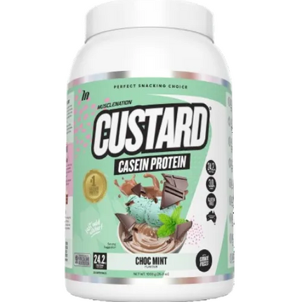 Muscle Nation Custard Casein Protein Choc Mint 1KG