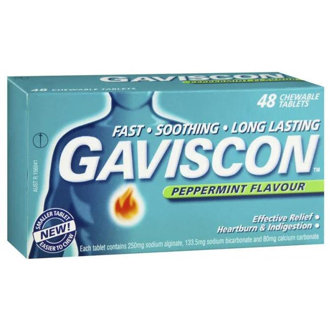 Gaviscon Peppermint 48 Chewable Tablets - OhYouLuckyDuck.com.au