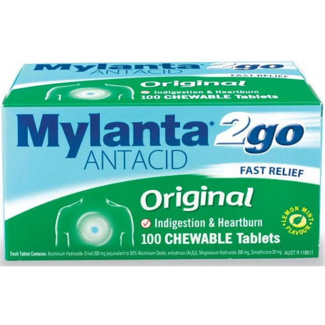 Mylanta 2go Original 100 Chewable Tablets - OhYouLuckyDuck.com.au