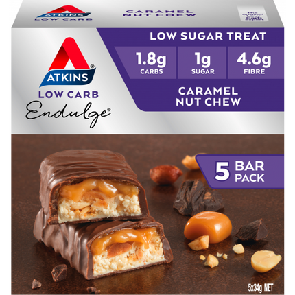 Atkins Endulge Caramel Nut Chew Bars 5 Pack 170G
