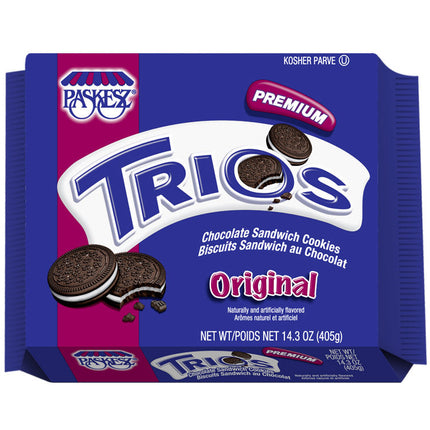 Paskesz Trios Premium Original Chocolate Covered Wafers 435G