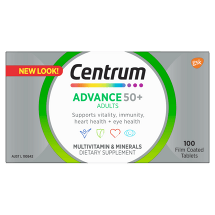 Centrum Advance 50+ 100 Tablets - OhYouLuckyDuck.com.au