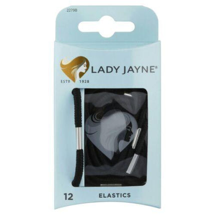 Lady Jayne Black Thick Elastics 12 Pack - OhYouLuckyDuck.com.au