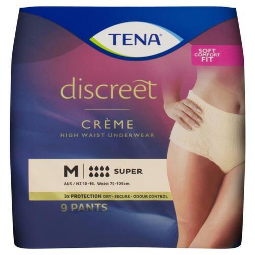 Tena Discreet High Waist Pants, Incontinence Underwear, Creme, Medium, Pack of 9 - OhYouLuckyDuck.com.au