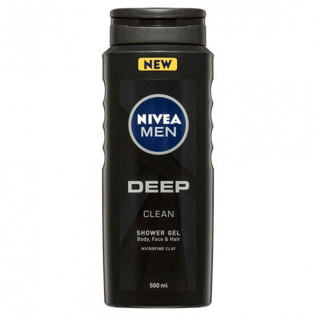 Nivea Men Deep Shower Gel 500ml - OhYouLuckyDuck.com.au