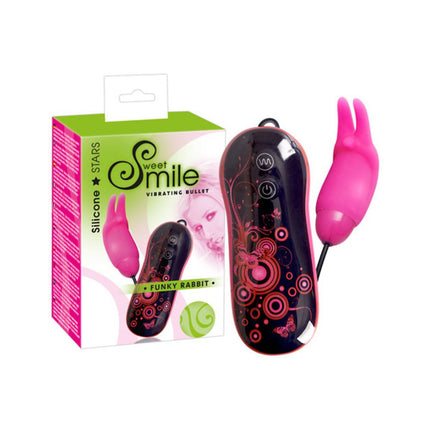 Smile Funky rabbit pink bullet with control - OhYouLuckyDuck.com.au