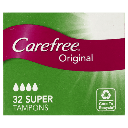 Carefree Tampons Super 32 Pack - OhYouLuckyDuck.com.au