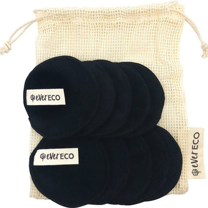 Ever Eco Reusable Bamboo Facial Pads Black 10 Pack