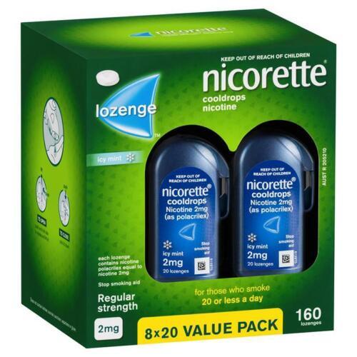 Nicorette Lozenges Cool Drops Icy Mint 2mg 160 Lozenges Value Pack - OhYouLuckyDuck.com.au