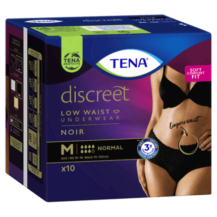 Tena Pants Womens Discreet Black Medium 10 Pack - OhYouLuckyDuck.com.au