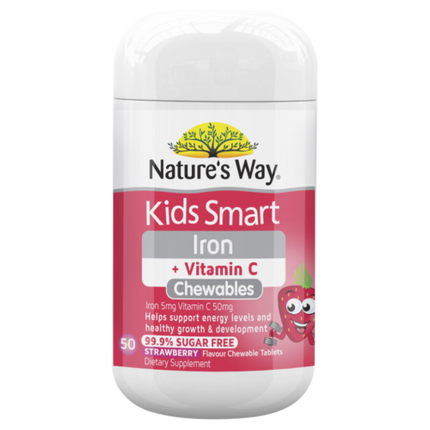 Natures Way Kids Smart Iron And Vitamin C Chewable 50 Tablets - OhYouLuckyDuck.com.au