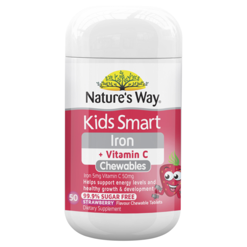 Natures Way Kids Smart Iron And Vitamin C Chewable 50 Tablets - OhYouLuckyDuck.com.au