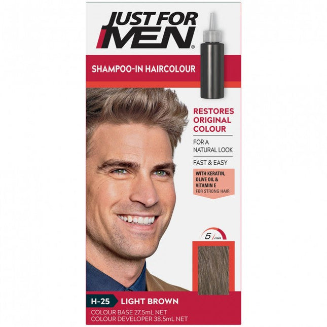 Just For Men Shampoo-In Hair Colour Light Brown - OhYouLuckyDuck.com.au