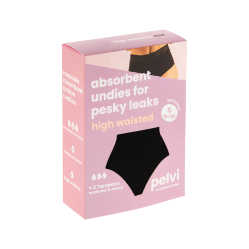 Pelvi Leakproof Full Brief Black Small - OhYouLuckyDuck.com.au