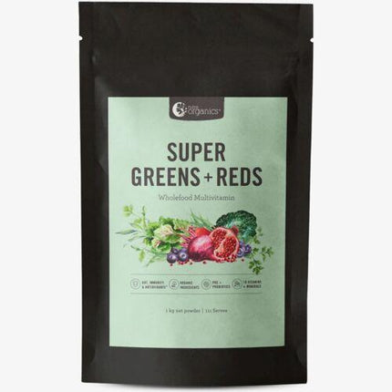 Nutra Organics Super Greens & Reds Powder 150G - OhYouLuckyDuck.com.au