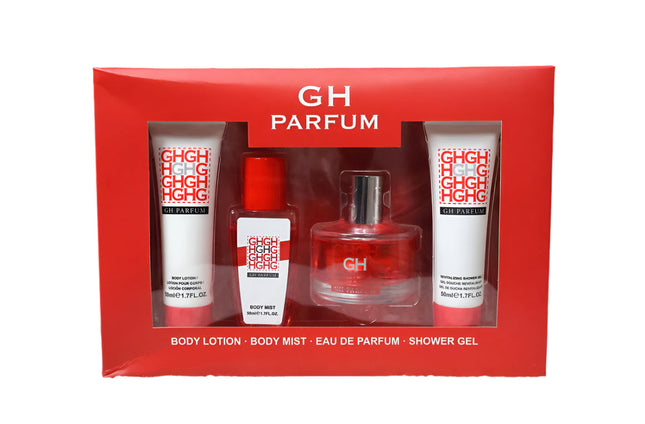 Mirage Brands GH Parfum 4 Piece Set for Women with 50ML EDP, Body Lotion, Body Mist and Shower Gel