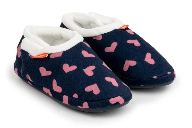 Archline Closed Slippers Navy With Hearts Size 38