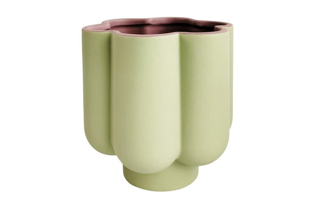 Urban Groovy Flower Planter Pot Green and Purple 16.5CM