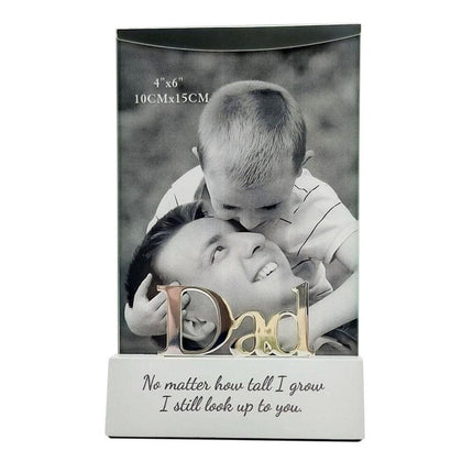 Gibson Gifts Silver Sentiment Dad Photo Frame 4x6 Inch