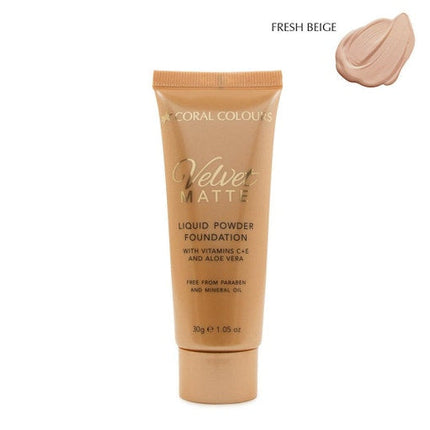 Coral Colours Velvet Matte Foundation Sun Beige 30ML
