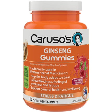 Caruso's Natural Health Ginseng Gummies for Energy and Vitality 60 Pastilles