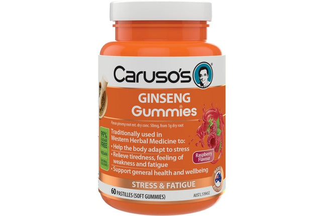Caruso's Natural Health Ginseng Gummies for Energy and Vitality 60 Pastilles