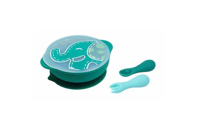 Marcus & Marcus Toddler First Self Feeding Set - Ollie Elephant Green