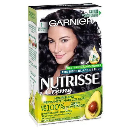 Garnier Nutrisse Hair Colour 1.0 Liquorice Black - OhYouLuckyDuck.com.au
