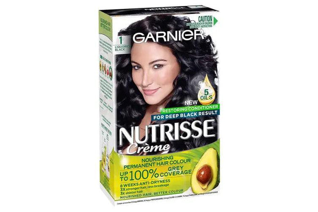Garnier Nutrisse Hair Colour 1.0 Liquorice Black - OhYouLuckyDuck.com.au