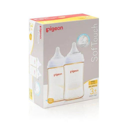 Pigeon SofTouch III Twin Pack PPSU Bottles - 240ml - OhYouLuckyDuck.com.au