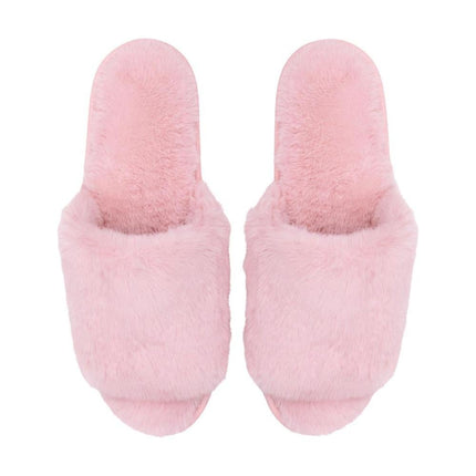 Snuggups Womens Open Toe Plush Slippers Blush Pink Eu35-37