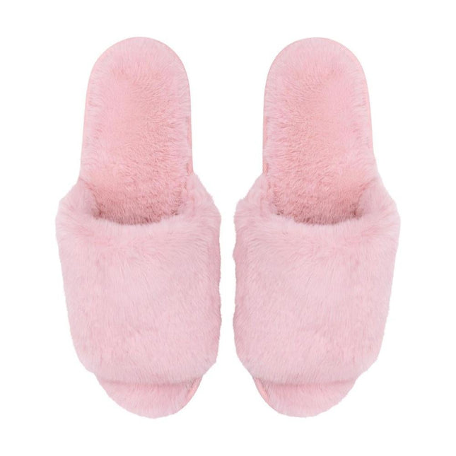 Snuggups Womens Open Toe Plush Slippers Blush Pink Eu35-37